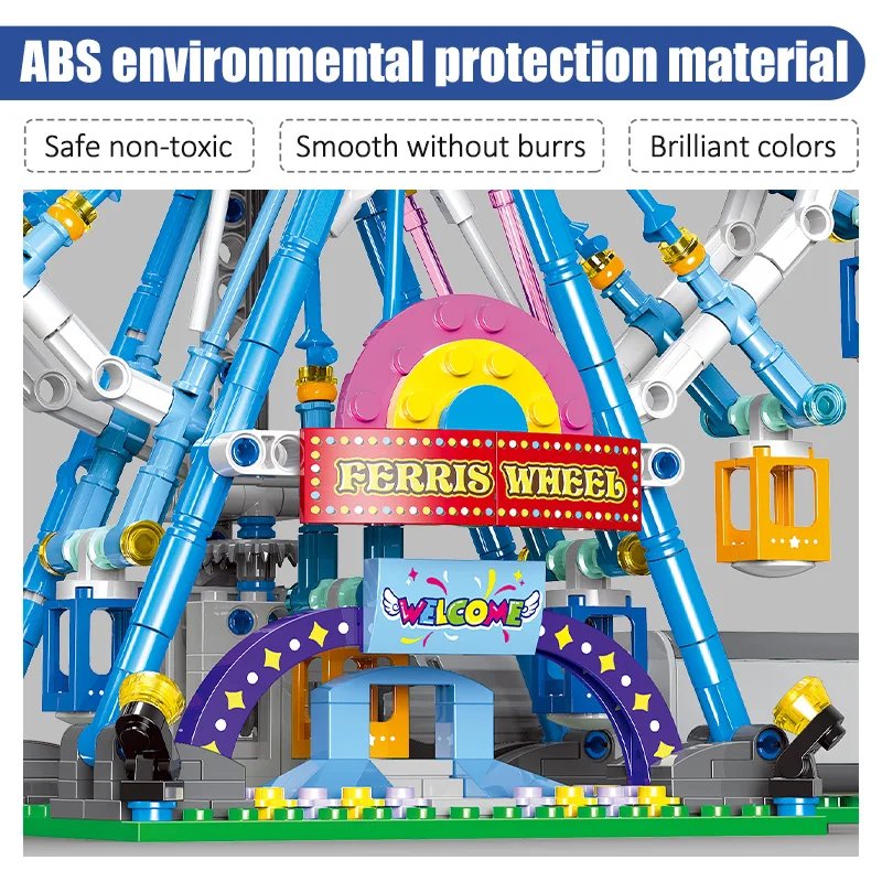 ZKZC City Friends MOC Rotating Ferris Wheel Building Blocks Electric Bricks with Light Toys for Children Christmas Gifts ZKZC City Friends MOC Rotating Ferris Wheel Building Blocks Electric Bricks with Light Toys for Children Christmas Gifts