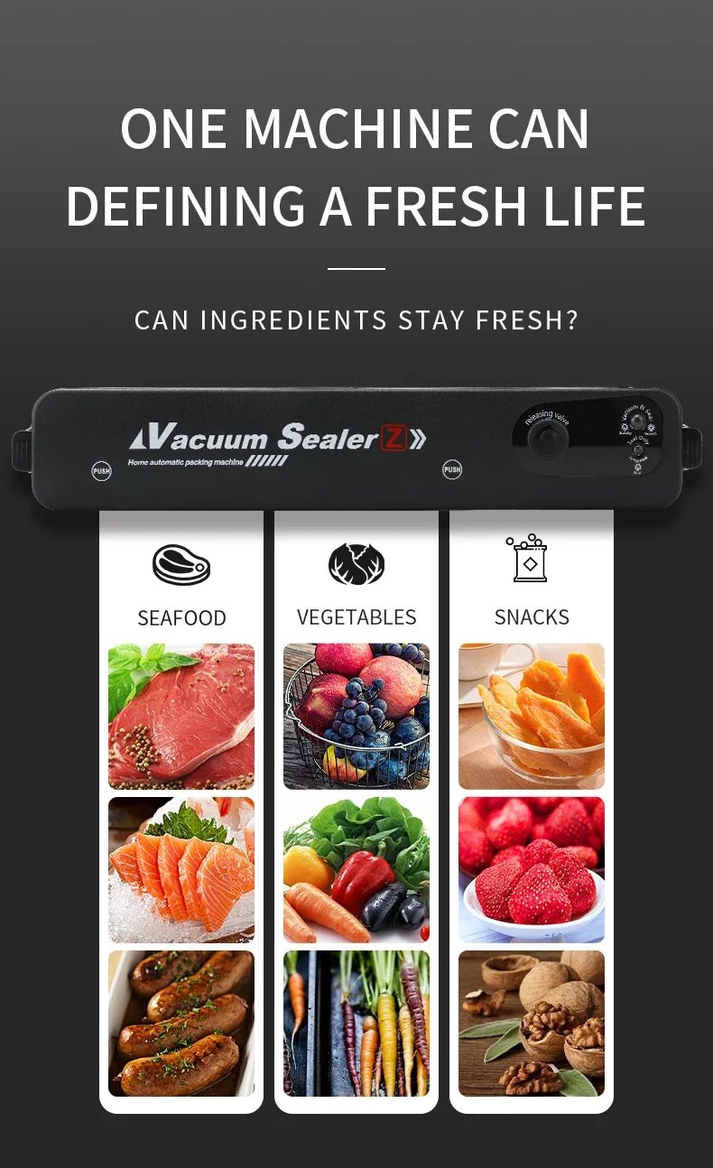 Electric Vacuum Sealers Food Sealer Machine Foods Fresh Storage Vacuum Sealer Machine Plastic Bags Sealer For Storage Food