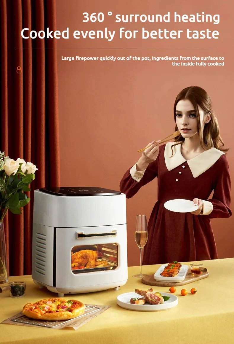 Family-Size 15L Air Fryer: Versatile, Smoke-Free Cooking with Intelligent Controls & Easy Clean-Up