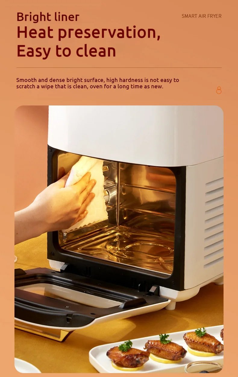 Family-Size 15L Air Fryer: Versatile, Smoke-Free Cooking with Intelligent Controls & Easy Clean-Up