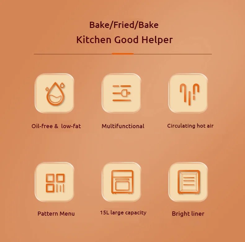 Family-Size 15L Air Fryer: Versatile, Smoke-Free Cooking with Intelligent Controls & Easy Clean-Up