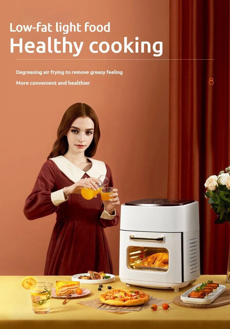 Family-Size 15L Air Fryer: Versatile, Smoke-Free Cooking with Intelligent Controls & Easy Clean-Up