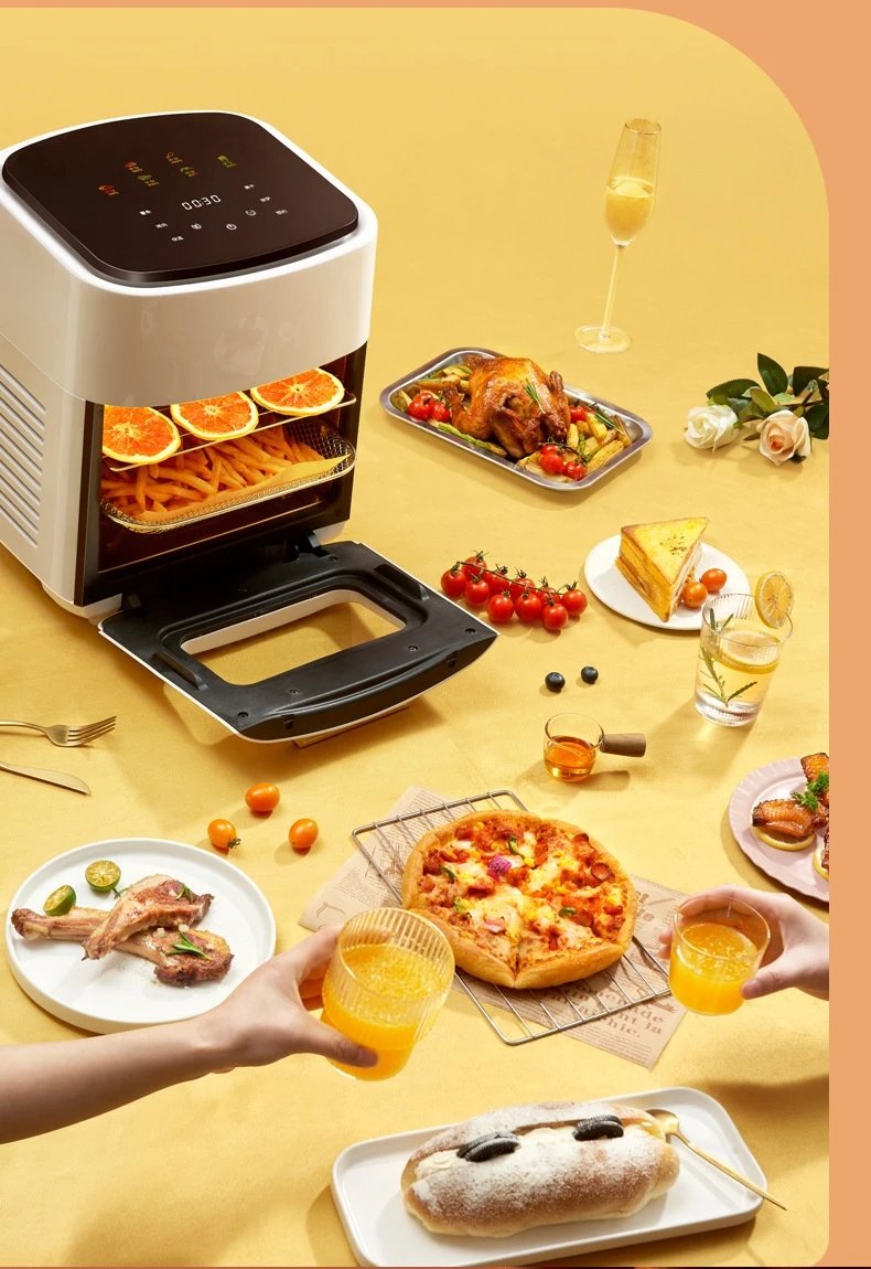 Family-Size 15L Air Fryer: Versatile, Smoke-Free Cooking with Intelligent Controls & Easy Clean-Up