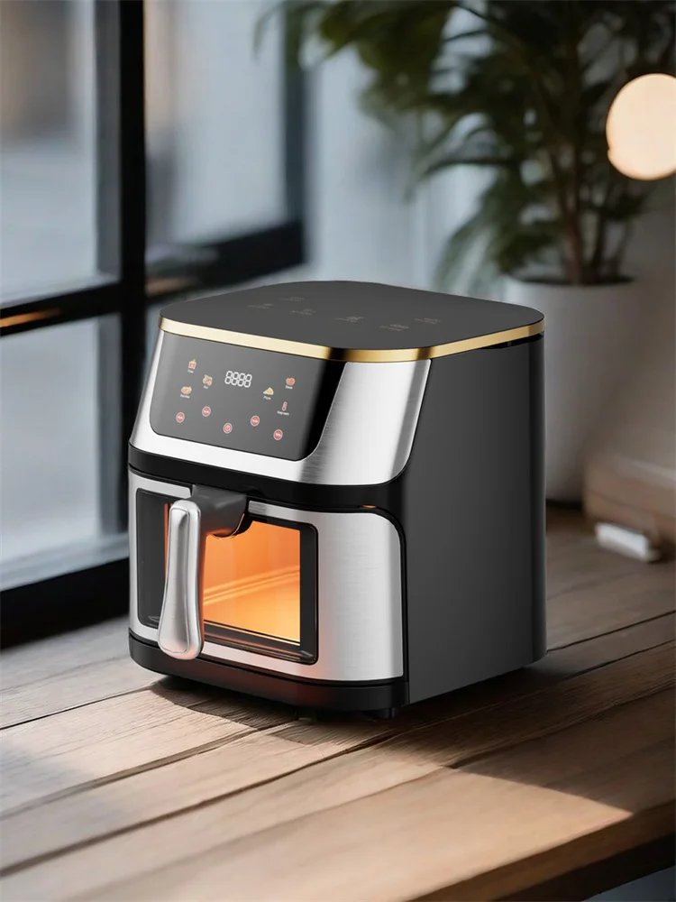 10L Stainless Steel visual Air Fryer Intelligent Large Capacity Electric Frying Pan Household Kitchen Black And Sliver Touch 10L Stainless Steel visual Air Fryer Intelligent Large Capacity Electric Frying Pan Household Kitchen Black And Sliver Touch