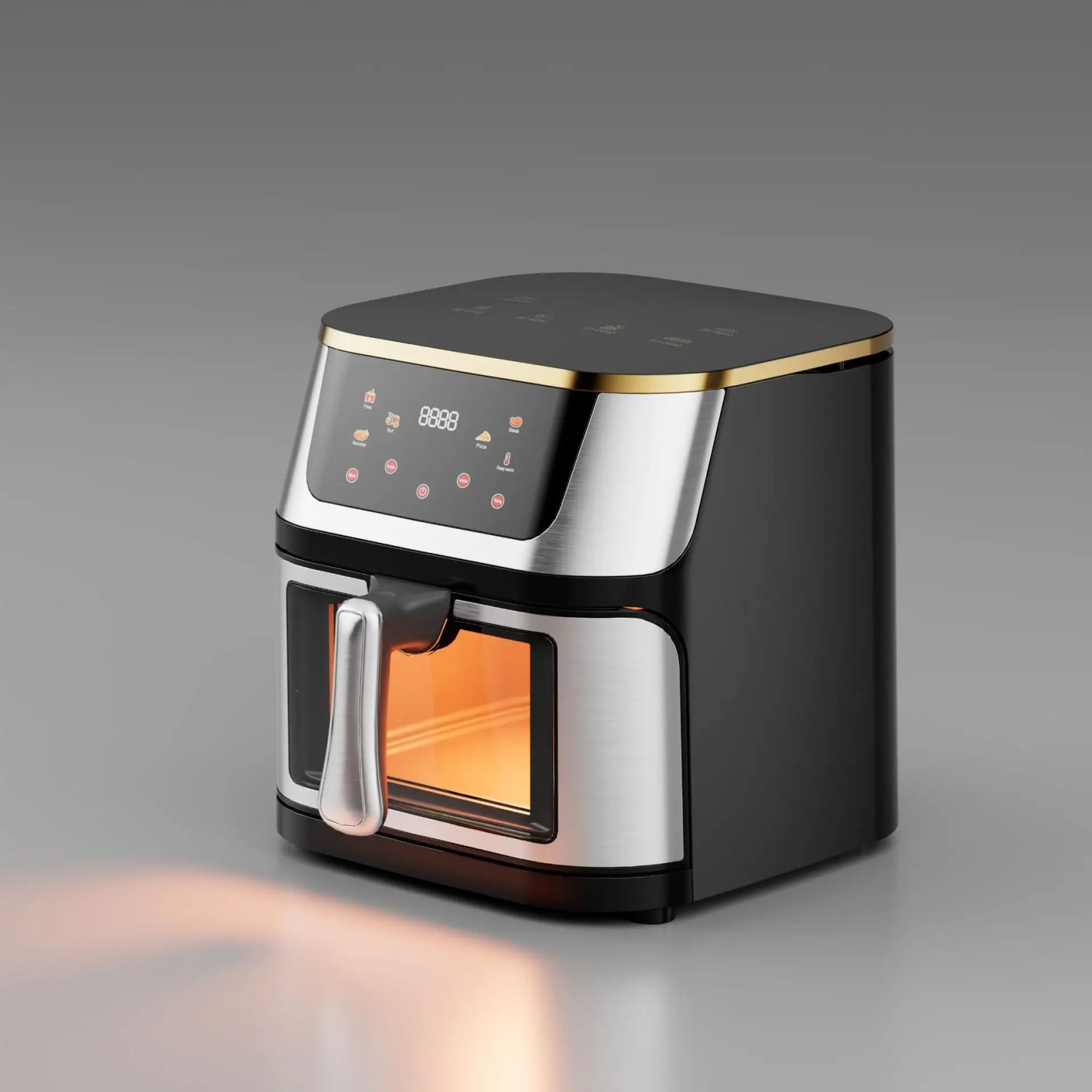 10L Stainless Steel visual Air Fryer Intelligent Large Capacity Electric Frying Pan Household Kitchen Black And Sliver Touch 10L Stainless Steel visual Air Fryer Intelligent Large Capacity Electric Frying Pan Household Kitchen Black And Sliver Touch