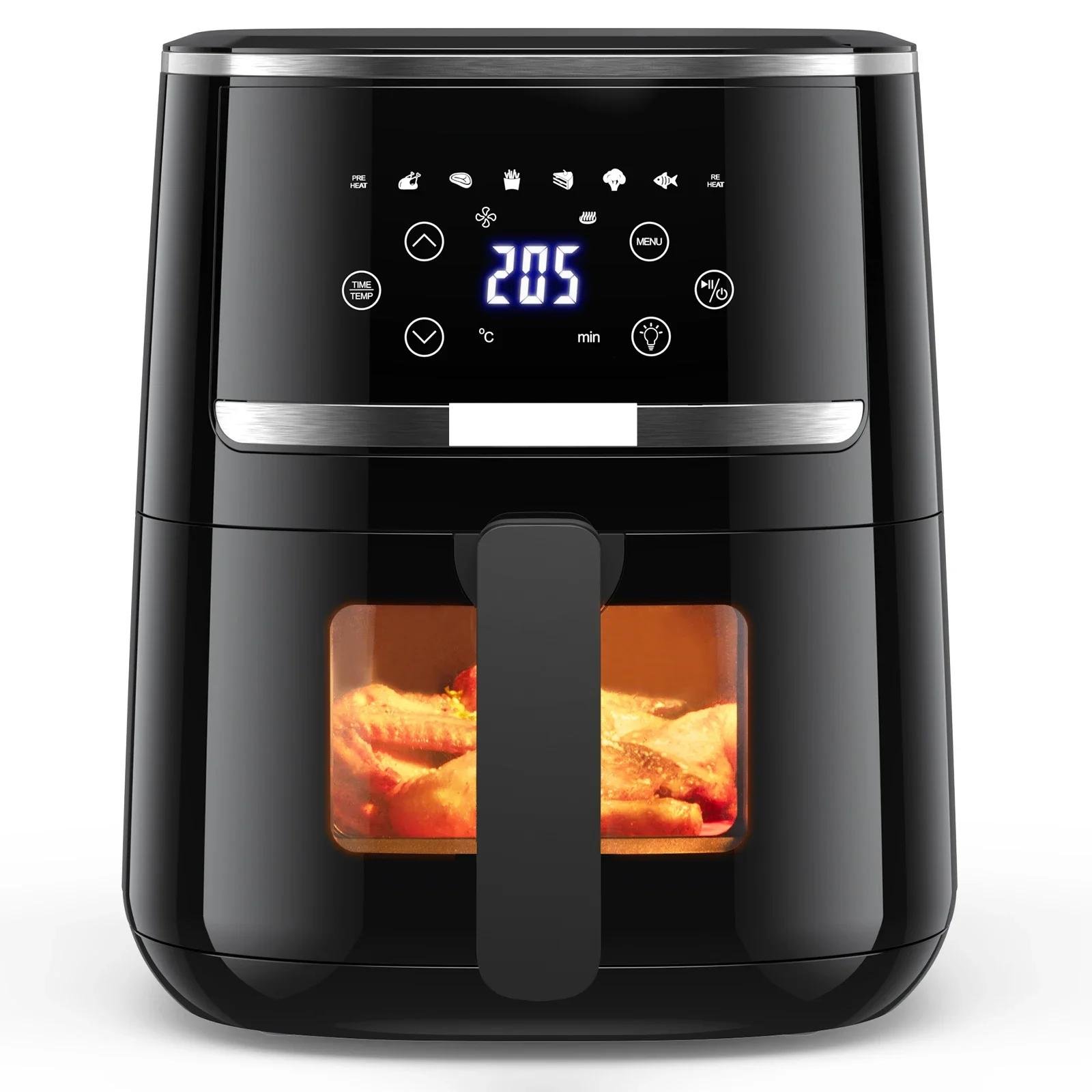 Air Fryer 5 Quart, Digital Display Air Fryer Toaster Oven Combo with 8 Cooking Presets Oilless Cooker for Quick Meal Air Fryer 5 Quart, Digital Display Air Fryer Toaster Oven Combo with 8 Cooking Presets Oilless Cooker for Quick Meal