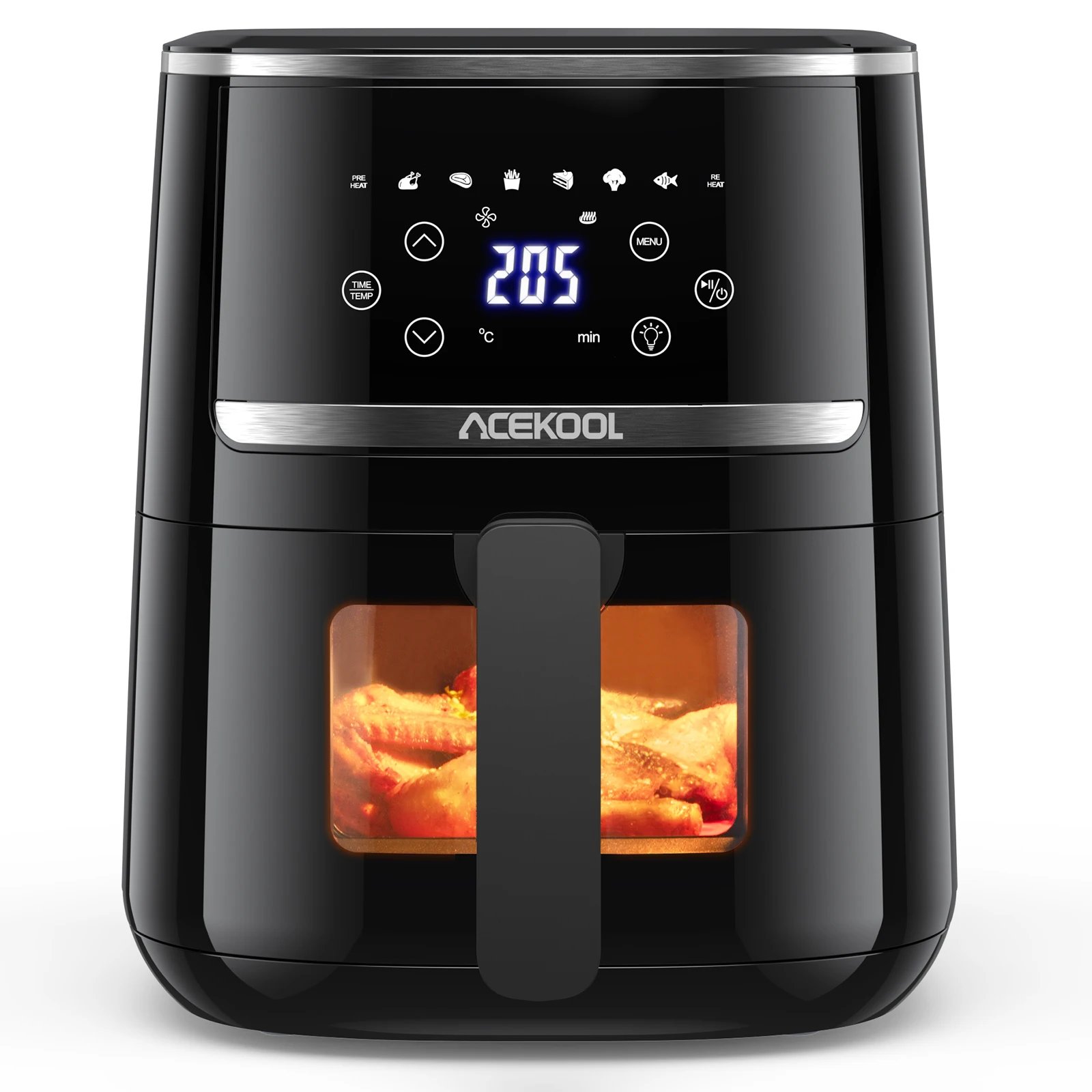 Air Fryer 5 Quart, Digital Display Air Fryer Toaster Oven Combo with 8 Cooking Presets Oilless Cooker for Quick Meal Air Fryer 5 Quart, Digital Display Air Fryer Toaster Oven Combo with 8 Cooking Presets Oilless Cooker for Quick Meal
