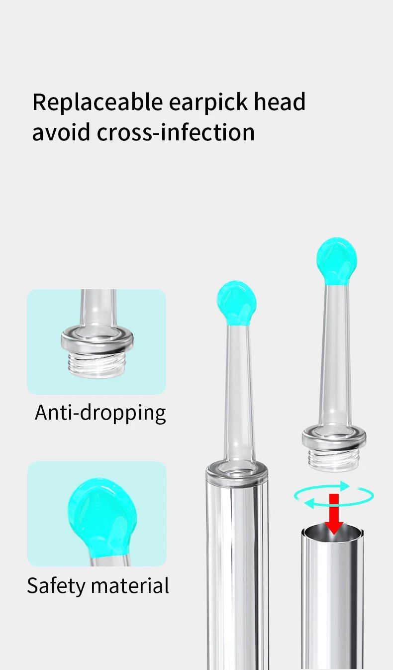 Smart Visual Ear Cleaner HD Ear Sticks Otoscope USB C Charging Endoscope Wax Removal Tool Earpick MIni Camera Health Care Set Smart Visual Ear Cleaner HD Ear Sticks Otoscope USB C Charging Endoscope Wax Removal Tool Earpick MIni Camera Health Care Set