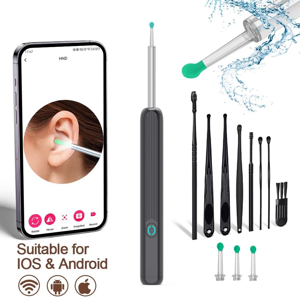 Smart Visual Ear Cleaner HD Ear Sticks Otoscope USB C Charging Endoscope Wax Removal Tool Earpick MIni Camera Health Care Set Smart Visual Ear Cleaner HD Ear Sticks Otoscope USB C Charging Endoscope Wax Removal Tool Earpick MIni Camera Health Care Set