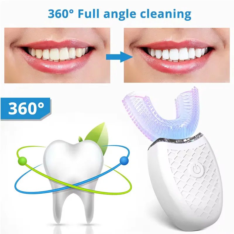 Household Portable Electric Sonic Head Toothbrush U Shape Automatic Waterproof 360 Degrees Intelligent Toothbrush Household Portable Electric Sonic Head Toothbrush U Shape Automatic Waterproof 360 Degrees Intelligent Toothbrush