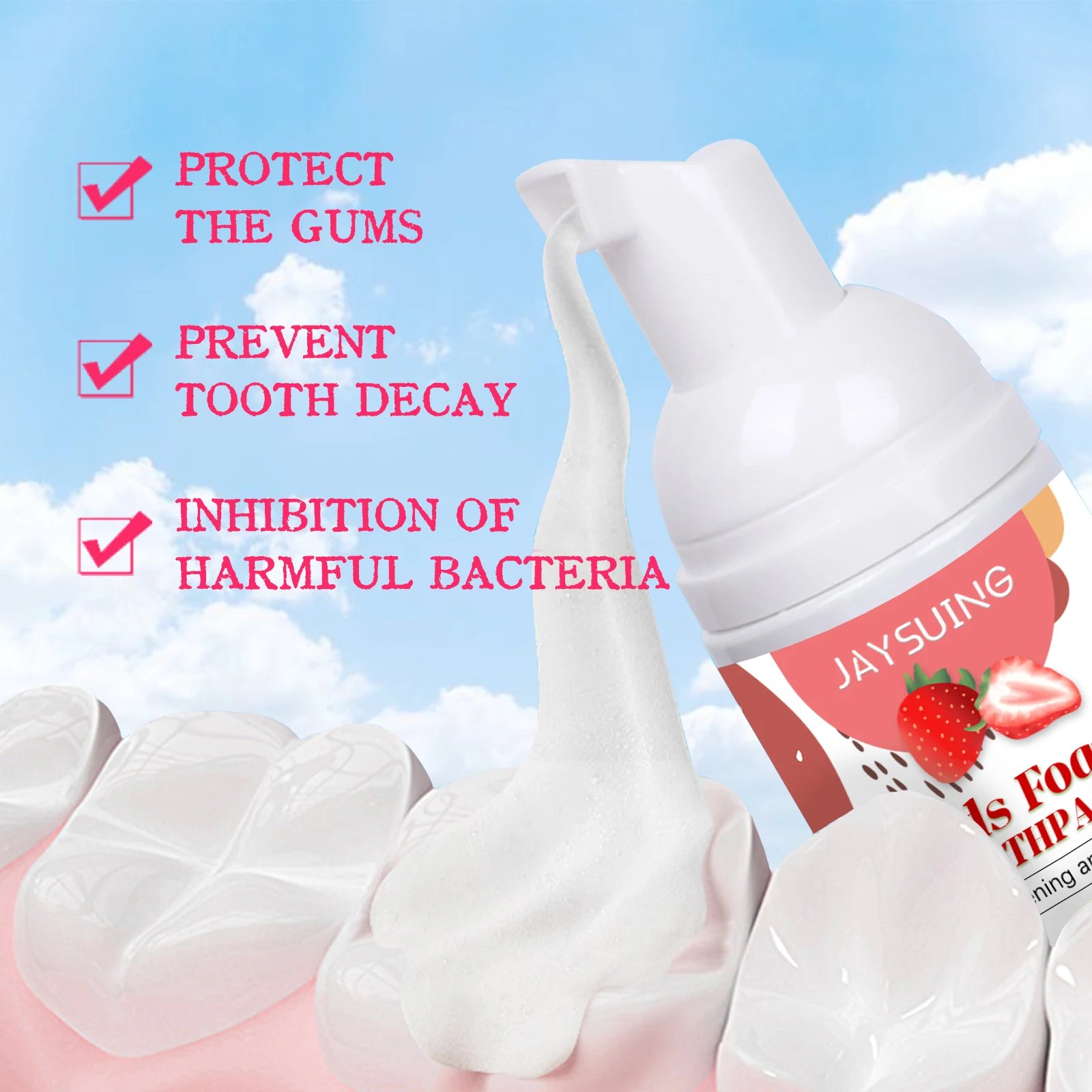 Children Toothpaste Probiotics Stain Removal Tooth Mousse Oral Cleaning Fruit Flavor Fresh Breath Kids Dental Care Toothpaste Children Toothpaste Probiotics Stain Removal Tooth Mousse Oral Cleaning Fruit Flavor Fresh Breath Kids Dental Care Toothpaste