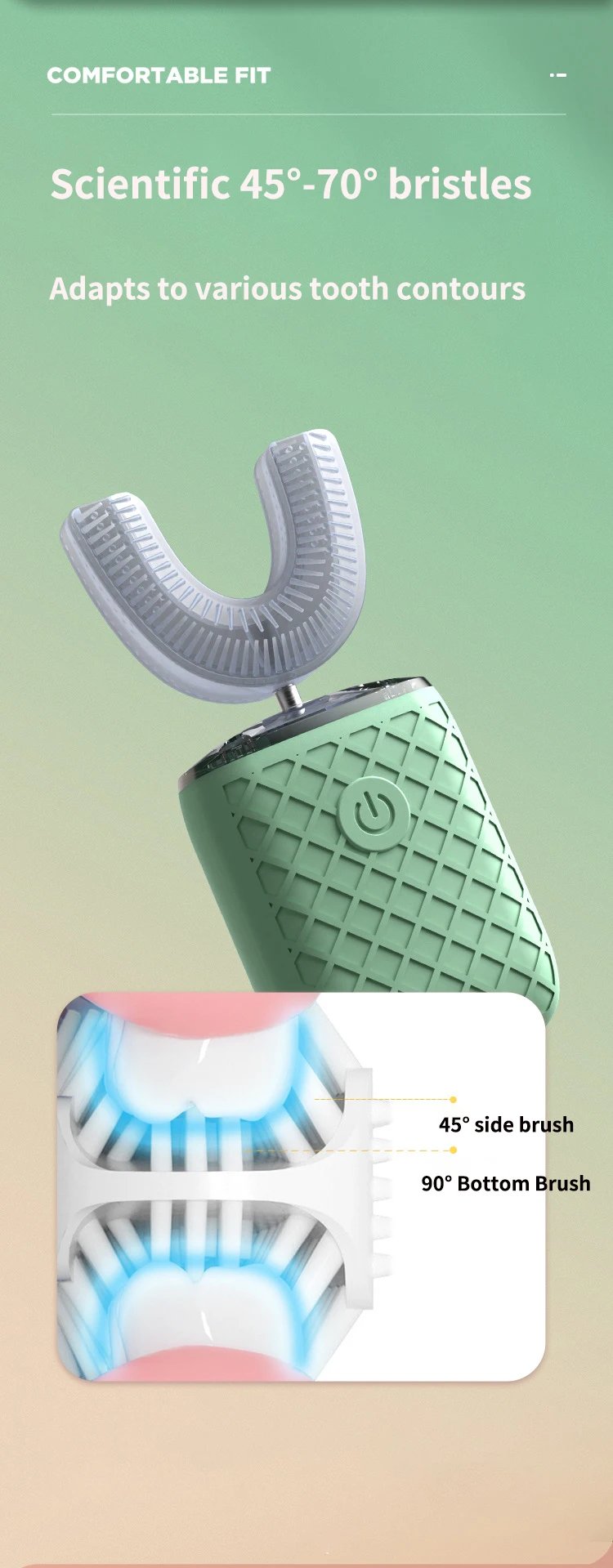 360 Degrees Intelligent Automatic Electric Toothbrush U Type for Adults Child Smart Sonic Tooth Brush USB Charging Teeth Whiten 360 Degrees Intelligent Automatic Electric Toothbrush U Type for Adults Child Smart Sonic Tooth Brush USB Charging Teeth Whiten