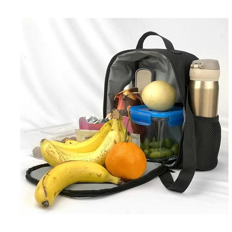 Cartoon S-SpongeBob Patrick Star Child School Backpack With Thermal Cooler Lunch Box Pencil Bags School Bags for Boys Girls