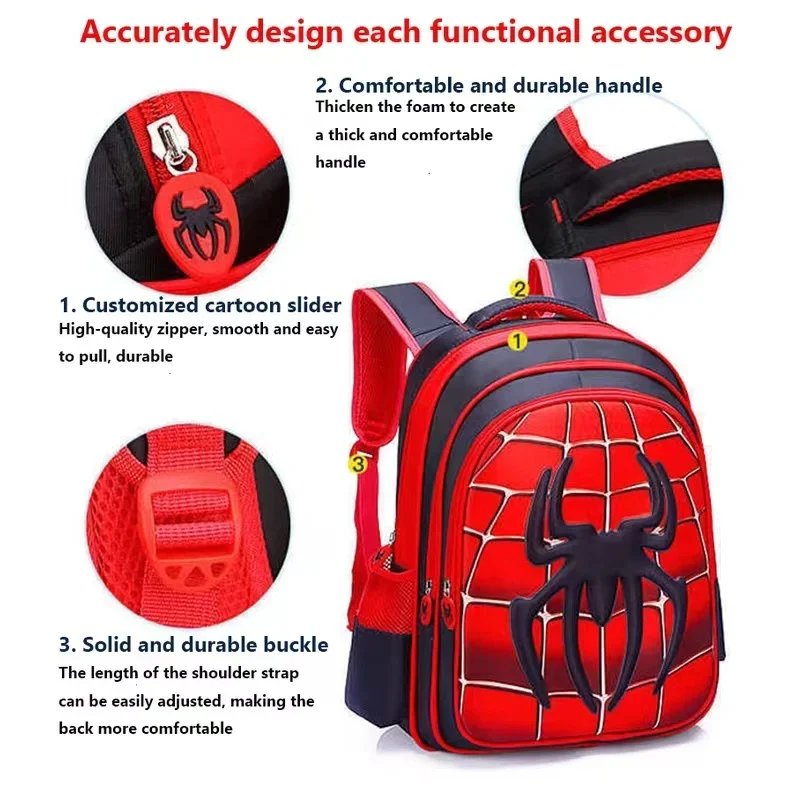 3D three dimensional children’s schoolbag cartoon spider shoulder bag cute boy bag 3D three dimensional children's schoolbag cartoon spider shoulder bag cute boy bag