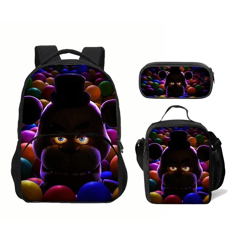 Cartoon Five Nights Child School at Freddys Backpack With Lunch Bags Pencil Bags For Kindergarten,Best Gift For Boys Girls