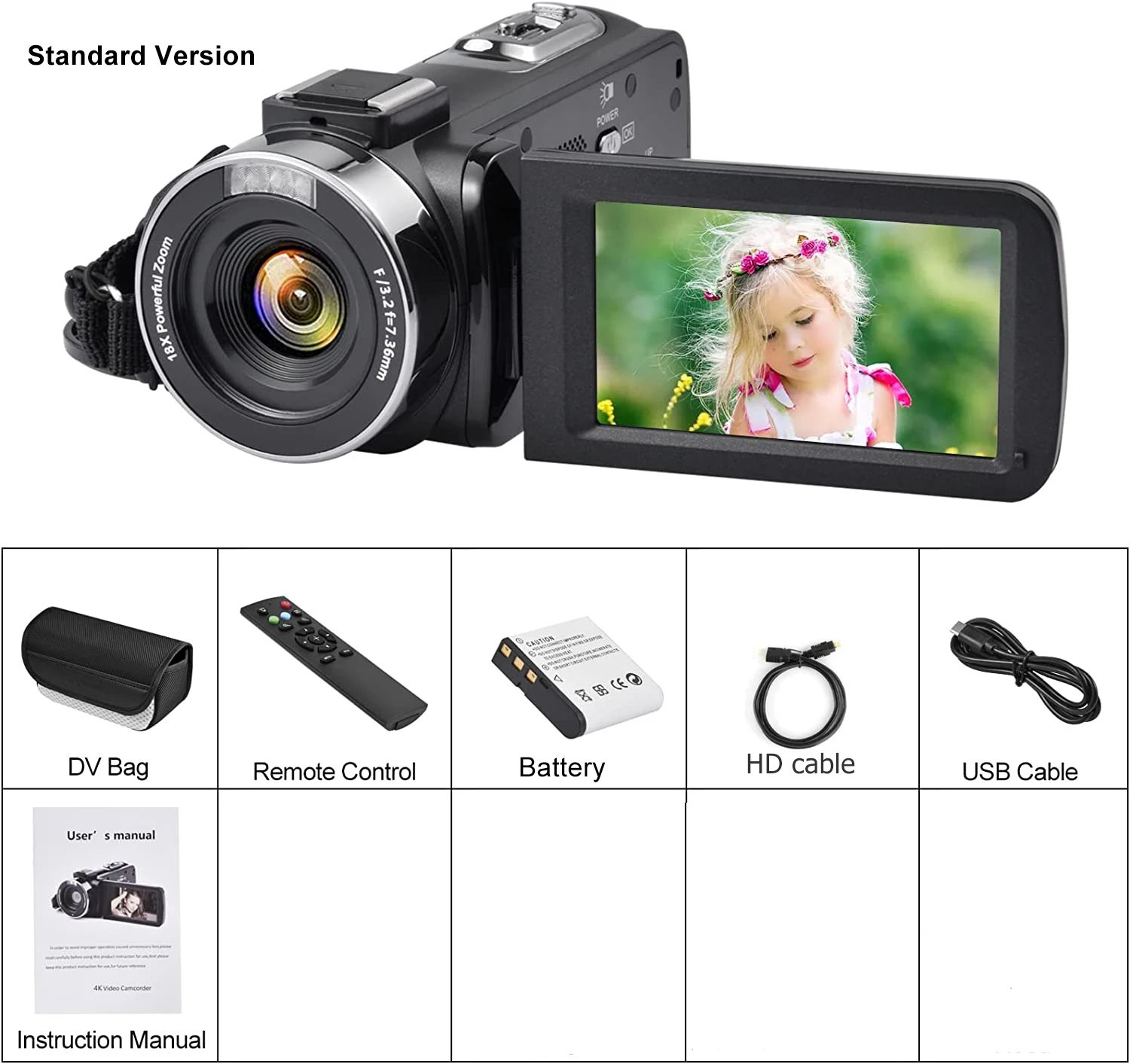 Vlogging Digital Video Camera 8K 64MP 18X Zoom 3″ Touch Screen WIFI with IR Night Vision Record Slow Motion Vlogging Digital Video Camera 8K 64MP 18X Zoom 3