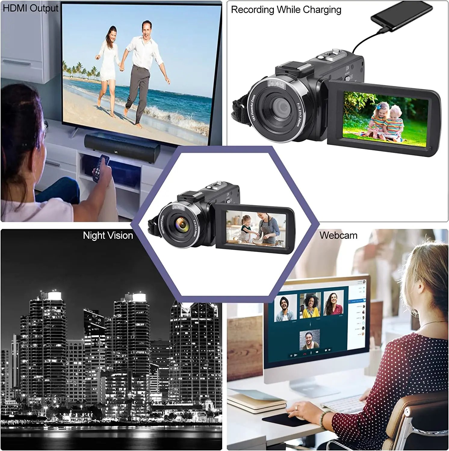 Vlogging Digital Video Camera 8K 64MP 18X Zoom 3