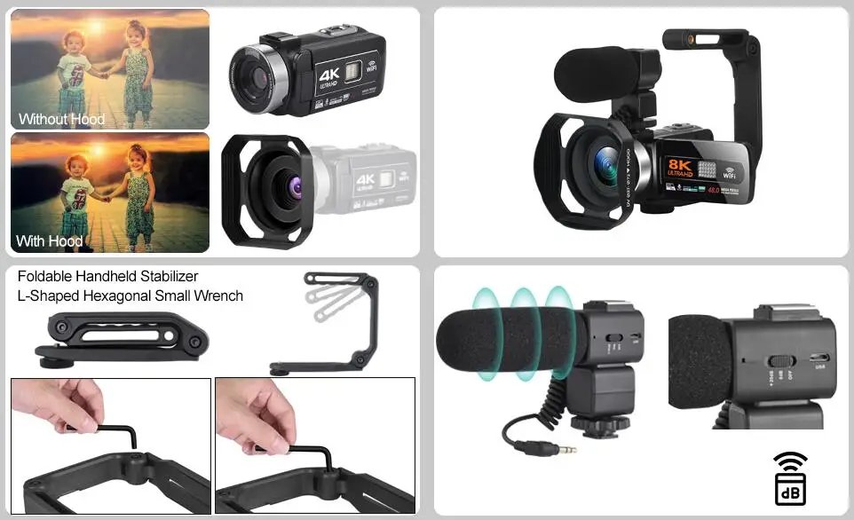 Vlogging Digital Video Camera 8K 64MP 18X Zoom 3