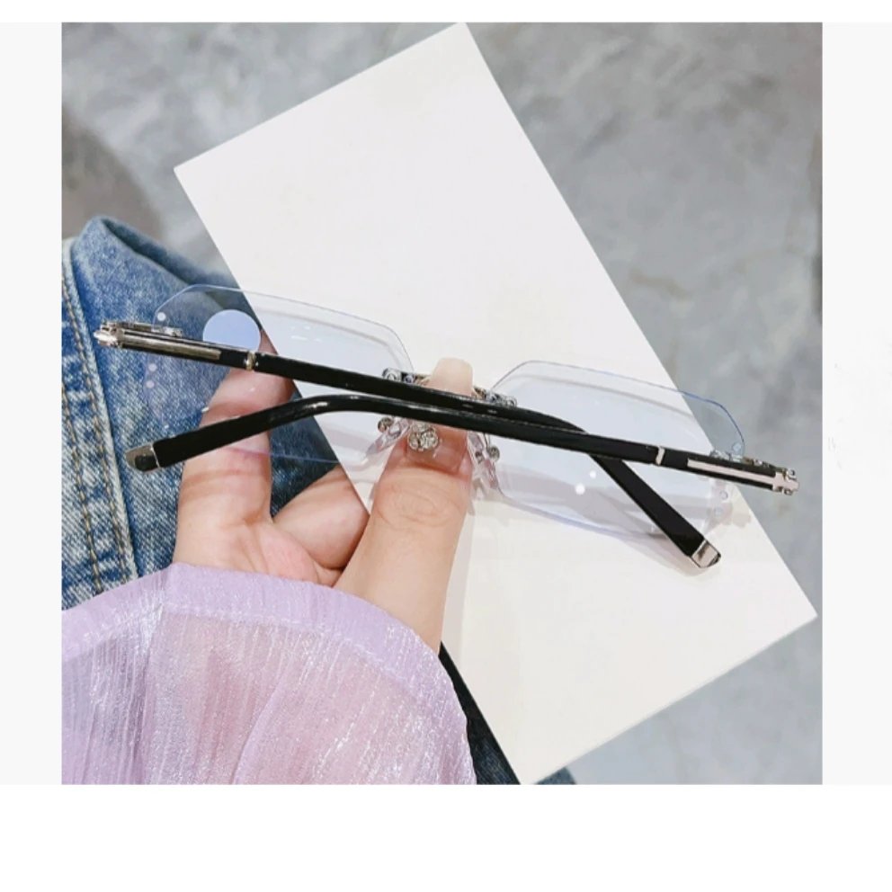 Fashionable frameless blue light blocking reading glasses for men, business style, photochromic for elderly. Fashionable frameless blue light blocking reading glasses for men, business style, photochromic for elderly.