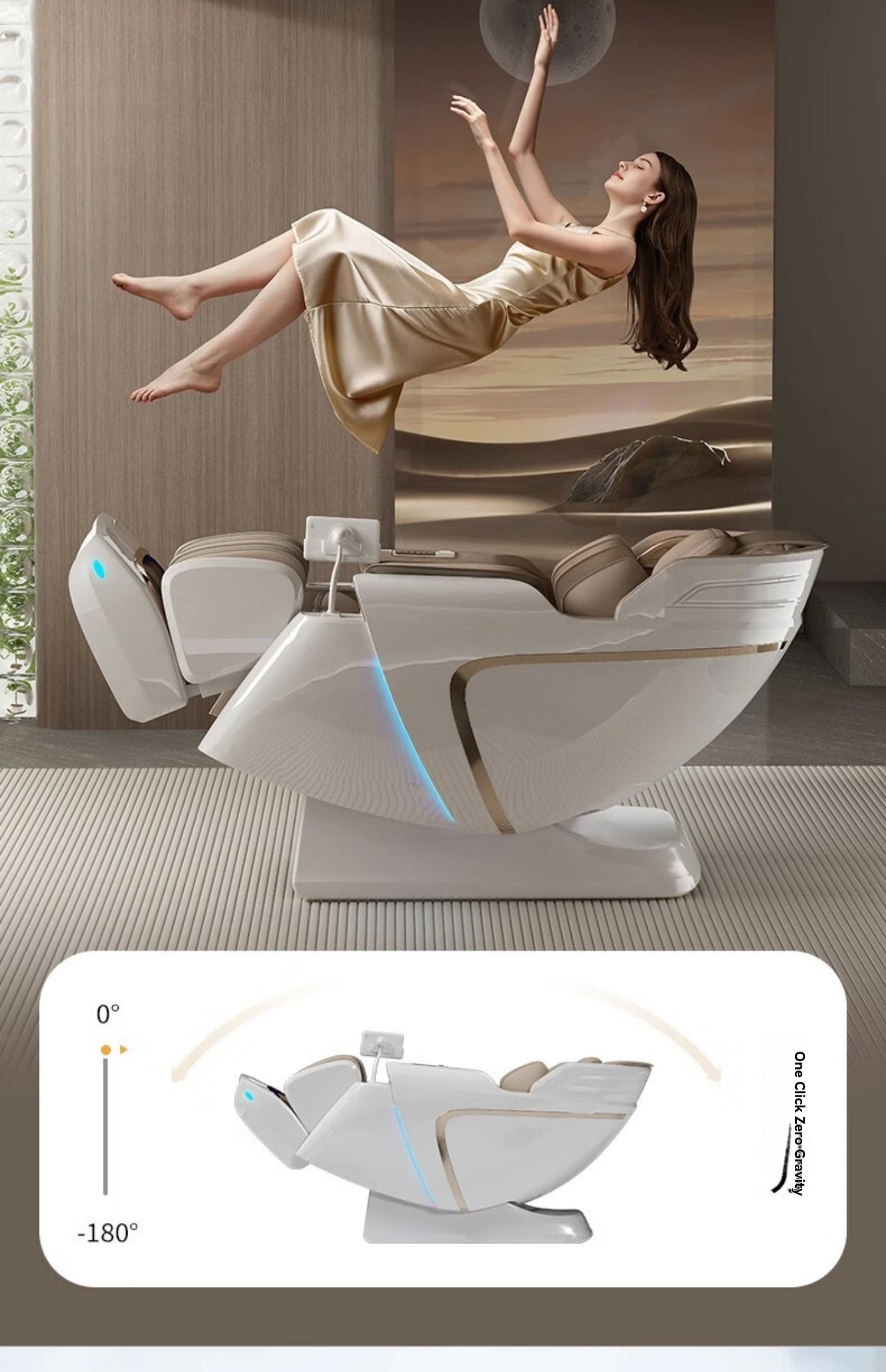 4D+4D Electric Massage Chair Full Body 24 Modes Zero Gravity SL-Track Shiatsu Smart Auto Massage Chairs with Heat System Massage Gmert AI Full Body Massage Scanning 6D Chair