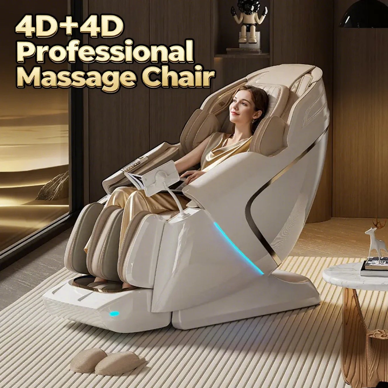 4D+4D Electric Massage Chair Full Body 24 Modes Zero Gravity SL-Track Shiatsu Smart Auto Massage Chairs with Heat System Massage 4D+4D Electric Massage Chair Full Body 24 Modes Zero Gravity SL-Track Shiatsu Smart Auto Massage Chairs with Heat System Massage