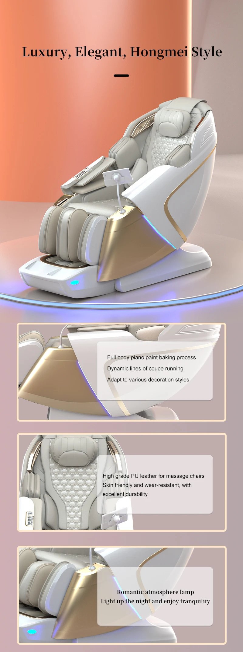 4D+4D Electric Massage Chair Full Body 24 Modes Zero Gravity SL-Track Shiatsu Smart Auto Massage Chairs with Heat System Massage 4D+4D Electric Massage Chair Full Body 24 Modes Zero Gravity SL-Track Shiatsu Smart Auto Massage Chairs with Heat System Massage