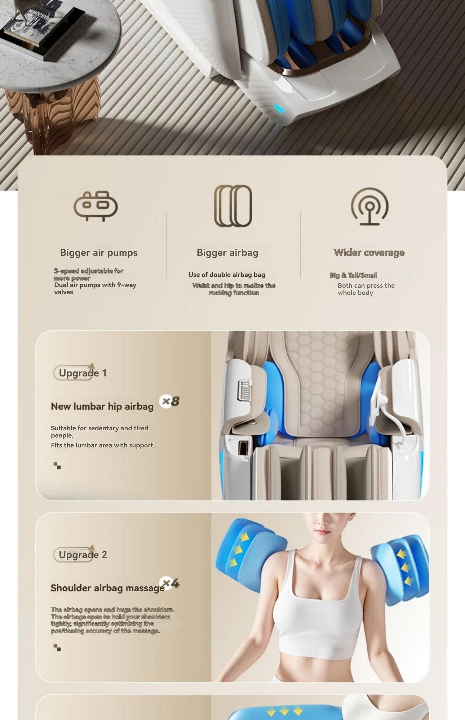 4D+4D Electric Massage Chair Full Body 24 Modes Zero Gravity SL-Track Shiatsu Smart Auto Massage Chairs with Heat System Massage 4D+4D Electric Massage Chair Full Body 24 Modes Zero Gravity SL-Track Shiatsu Smart Auto Massage Chairs with Heat System Massage