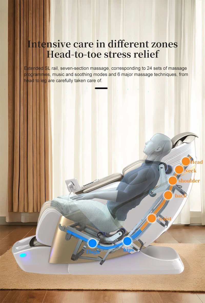 4D+4D Electric Massage Chair Full Body 24 Modes Zero Gravity SL-Track Shiatsu Smart Auto Massage Chairs with Heat System Massage 4D+4D Electric Massage Chair Full Body 24 Modes Zero Gravity SL-Track Shiatsu Smart Auto Massage Chairs with Heat System Massage