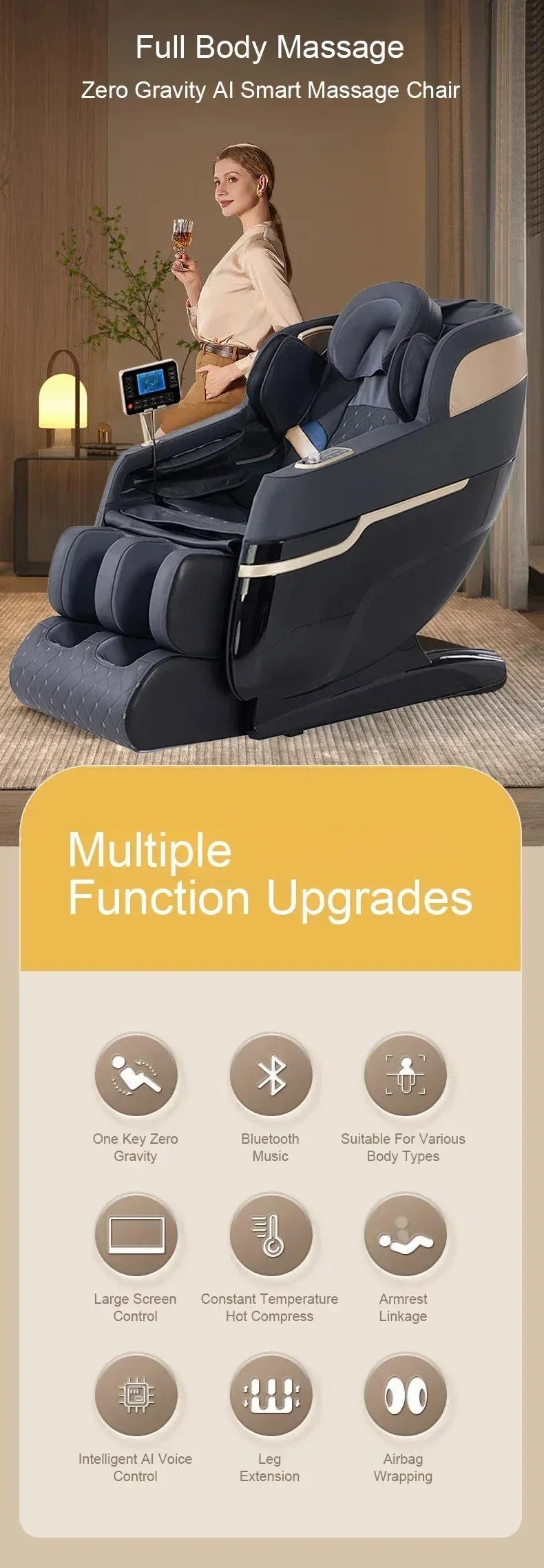 2025 4D SL Track Massage Office Chair Zero Gravity Recliner Full Body Airbag Sofa Touchscreen Control 3 Years Warranty 2025 4D SL Track Massage Office Chair Zero Gravity Recliner Full Body Airbag Sofa Touchscreen Control 3 Years Warranty