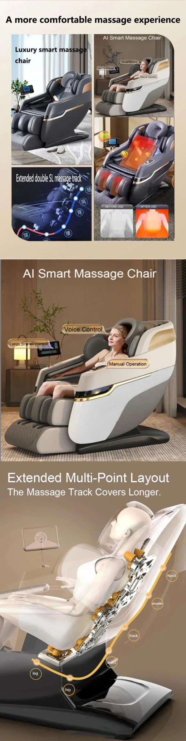 2025 4D SL Track Massage Office Chair Zero Gravity Recliner Full Body Airbag Sofa Touchscreen Control 3 Years Warranty 2025 4D SL Track Massage Office Chair Zero Gravity Recliner Full Body Airbag Sofa Touchscreen Control 3 Years Warranty