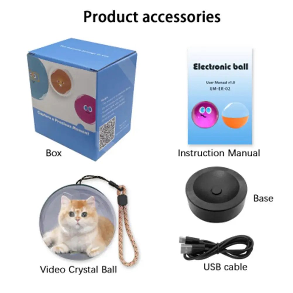 Customized 3D DIY Crystal Ball Video Player Memory Glass Ball Video Player Crystal Ball Christmas Birthday Creative Gift