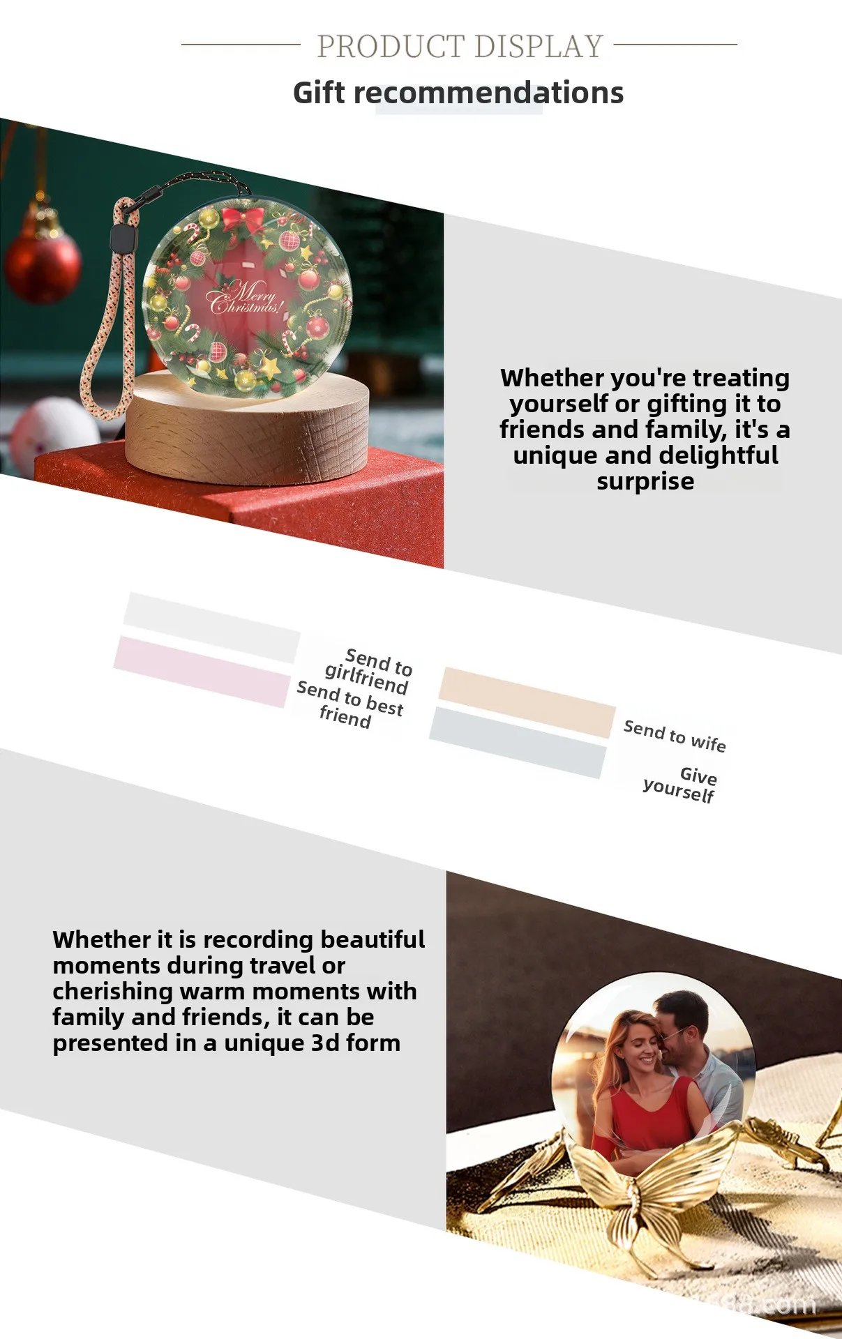 DIY Custom Photo&Video Player 3DSmart LED Crystal Ball Display Basic Version & WiFi Version Unique Home Decor Gift 2025New Model