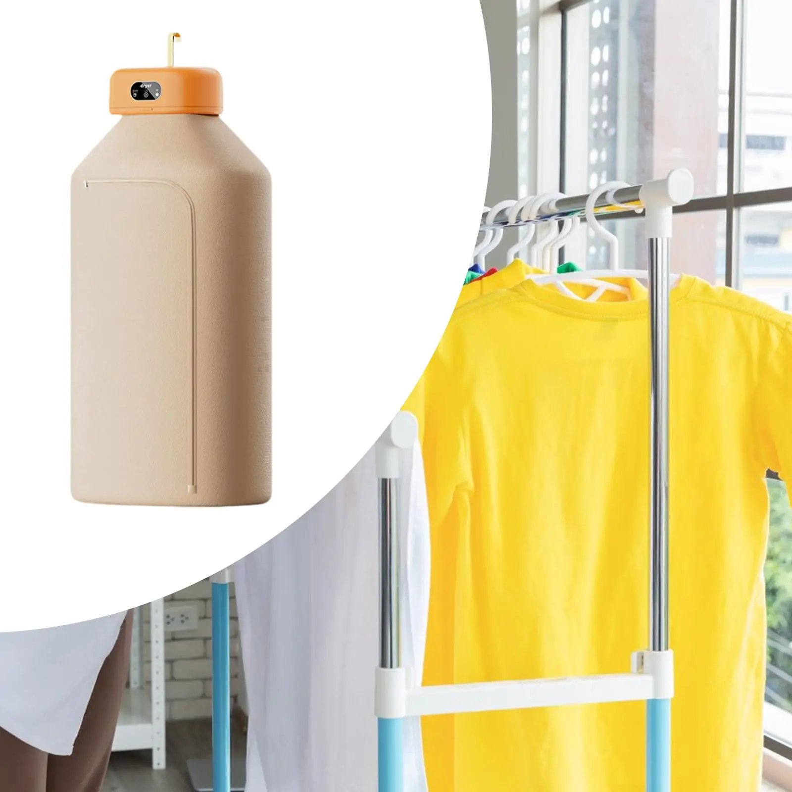 Electric Clothes Dryer with Dryer Bag Foldable 600W Small Electric Dryer Machine Household Travel Apartment RV Dorm Portable