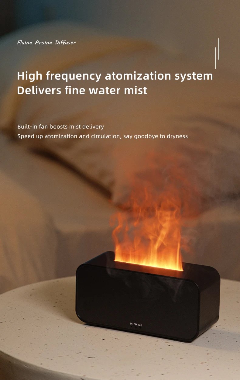Mini Flame Aroma Diffuser USB Desktop Air Humidifier Freshener Aromatherapy Essential Oil for Home Office Store Mini Flame Aroma Diffuser Humidifier Plus Essential Oil