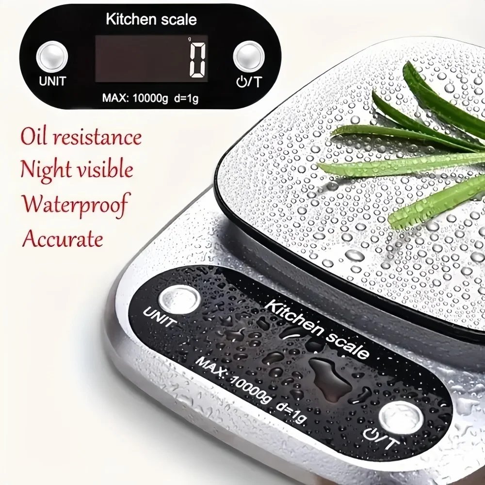 Digital Kitchen Scale Stainless Steel LCD Electronic Food Scale Jewelry Coffee Baking Portable High-quality Kitchen Tool 10kg/1g Digital Kitchen Scale Stainless Steel LCD Electronic Food Scale Jewelry Coffee Baking Portable High-quality Kitchen Tool 10kg/1g