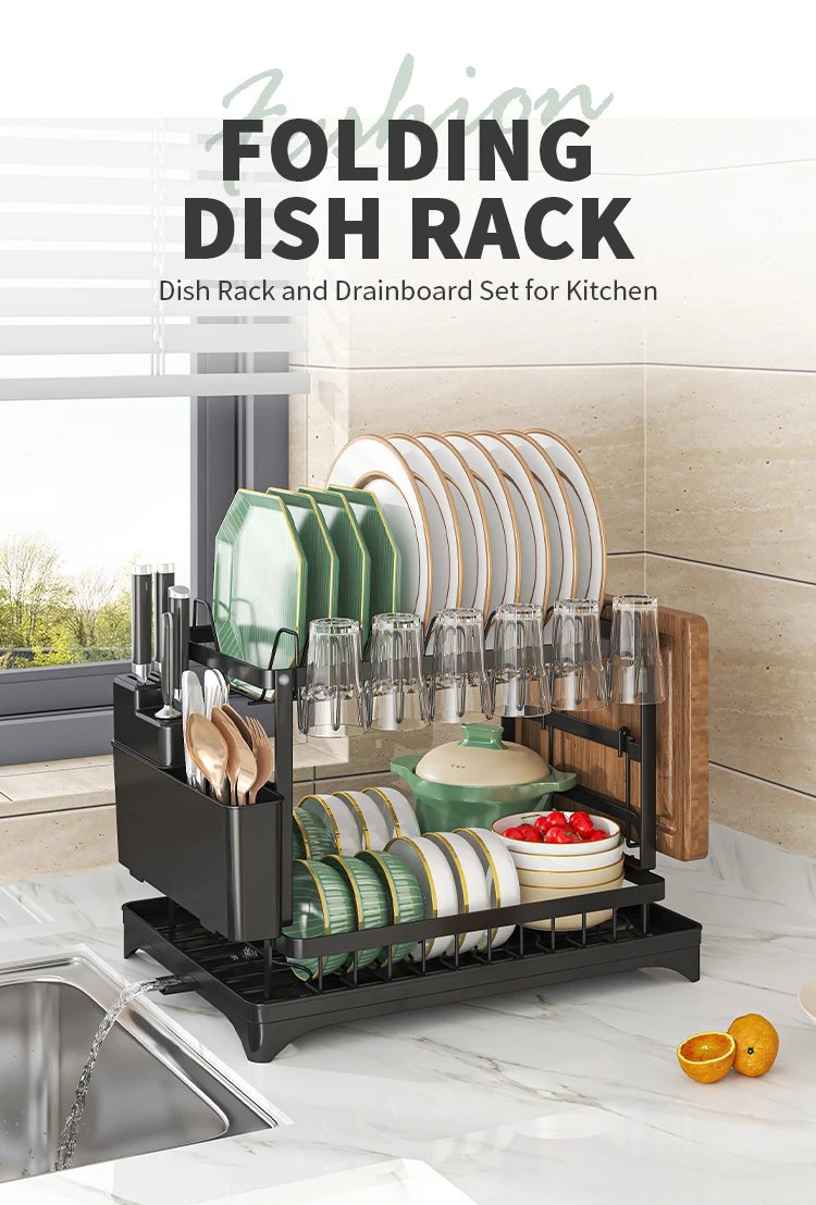 2 tier,dish drying rack,Cutlery rack with spout and draining tray,cutlery holder,cup holder,kitchen countertop storage rack 2 tier,dish drying rack,Cutlery rack with spout and draining tray,cutlery holder,cup holder,kitchen countertop storage rack